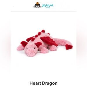 Jellycat Heart Dragon with dust bag